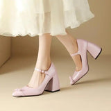 KYLETHOMASW  -  Shoes High Heels Pointed Toe Sandals Ladies Shallow Mouth Latest Spikes Black African Beige Spring Big Block Block Heels Fo