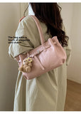 KYLETHOMASW  -  Korean Style Minimalist Solid Color Single Shoulder Crossbody Bag Women Large Capacity Fashionable Texture Handheld Tote Bag...