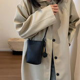 KYLETHOMASW  -  Korean Women's Casual Crossbody Bag High Quality Pu Leather Shoulder Bag Women' Commuter Crossbody Mobile Phone Bag With Pendant