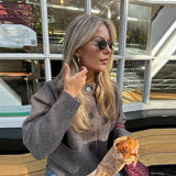 KYLETHOMASW  -  Autumn Winter Women Knitted Sweater Lazy O-Neck Long Sleeve Pocket Button Female Cardigan Casual Lady Street Outwear