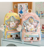 KYLETHOMASW  -  High Capacity School Backpack for Elementary Girls Cute Japanese Ins Style Double Shoulder Bag Breathable Nylon Urban Minimalist
