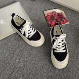 KYLETHOMASW  -  Women's Shoes Platform Casual Female Sneakers Black Flats Soft Clogs New Espadrille Retro Summer Fabric Leisure Canvas Flat Blac