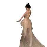 Kylethomasw Luxury Brand Feeling Small Group Temperament Heavy Industry Sequin Hanging Neck Sexy Wrap Hip Dress Women's Summer Premium Dress