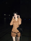 KYLETHOMASW  -     Retro Lazy Stylish Tassel V-neck Sweater Women Clothing Autumn/Winter Loose Soft Furry Slim Camel Knitted Cardigan Women Tops