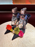 KYLETHOMASW  -  Women's New Pointed, Slim, High-heeled, Toe Toed Sandals with Back Strap, Fashionable Rose Flower Women's Plus Size Sandals