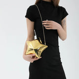 Kylethomasw Trendy Gold Silver Star Small Shoulder Bag Acrylic Shiny Mini Pentagonal Star Bag Chain Mouth Red Shoulder Bag