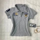 KYLETHOMASW  -  Retro Fashion American High Street Casual Women T Shirts Y2k Aesthetic Harajuku Subcultural Letter Design Clothes Slim Waist Top