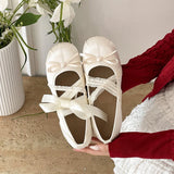 KYLETHOMASW  -  Lace Cross Strap Women Mary Jane Shoes Fashion Sweet Butterfly-knot Thick Heel Shoes Spring Autumn Ladies Elegant Dress Pumps