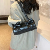 KYLETHOMASW  -  Niche Bow Bag Female 2025 New One-shoulder Underarm Bag All-match Slung Portable Cylinder Design Handbag Women