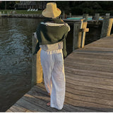 KYLETHOMASW  -  Crewneck Embroidered Fish Knit Sweater Long Sleeve Relaxed Fit 2025 Autumn Preppy Women Top Fashion Daily Casual Lady Pullover