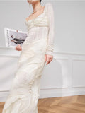 KYLETHOMASW  -  High End White Dress For Women'S Spring Style French Design, With A Super Beautiful Long Skirt Underneath