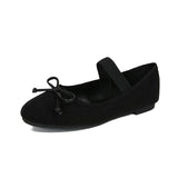 KYLETHOMASW  -  women's bowtie corduroy ballet flats round-toe elastic strap mary janes woman new designer zapatos de mujer velvet moccasins