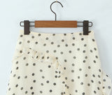 KYLETHOMASW  -  Romantic Apricot Polka Dot Print Chiffon Midi Long Skirt Women Zipper Waist Tierred Ruffles A-lined Asymmetry Skirts Holiday