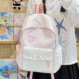 KYLETHOMASW  -  Women Teen Girls Plaid Backpack Cute Casual School Travel Daily Daypack Unbranded New Tend School Cute Travel Back Packs