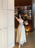 KYLETHOMASW  -  Sexy Lace Hollow Out Womens Dresses Elegant Camisole Sleeveless Princess Evening Party Dress Summer Office Ladies Chic Vestidos