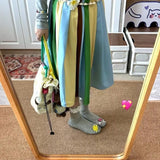 KYLETHOMASW  -  Striped Skirts Women Vintage Fashion High Waist Loose Sweet Elegant Chic Pleated Long Skirt Female Casual Streetwear