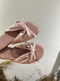KYLETHOMASW  -  New Women Elegant Casual Bow Flat Sandals Soft Sole Open Toe Slip on Beach Outdoor Daily Wear Slippers Household Goods