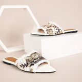 KYLETHOMASW  -  Hot-selling Flat-bottomed Women's Slippers Pointed Open-toe Printing Fringed Women's Sandals Casual Daily Outdoor Women's Shoes