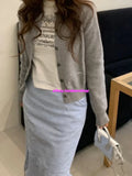 KYLETHOMASW  -  Letter Print O-neck Slim Fit T-shirts Summer New White Top for Women Y2k Grunge Short Sleeve All-match Tee Shirt