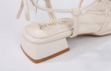 KYLETHOMASW  -  Strap Low Heel Sandals for Womens Summer New Roman Strap Toe Fashion Flat Shoes for Women's Designer Sandals Ladies Shoes