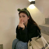 Kylethomasw Fashion Cartoon Big Eyes Frog Hair Band Wash HairBand Korean Version Headwear Hair Accessories For Women