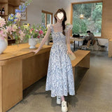 KYLETHOMASW  -  Style Women's Dress Summer New Gentle Strap Dress High Waist Cotton A-Line Skirt Short Sleeve Breeze Sleeve Dress