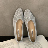 KYLETHOMASW  -  Luxury Footwear Mesh Ladies Flats Slip On Shoes Female Shallow Fashion Butterfly-Knot Women Ballet Flats Dance Shoes New 2025