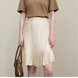 KYLETHOMASW  -  Women High Waist Pleated A Line Mini Skirt Slim Petite Casual College Style Summer Bottoms S 3XL
