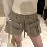 KYLETHOMASW  -  Y2k Shorts Mujer Pockets Solid Streetwear American Style Women Pants Spring Summer Fashion Rivets Vintage Pantalones Cortos