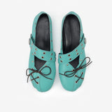 KYLETHOMASW  -  INS Hot Sale Women Retro Mary Jane Shoes Y2K Lace‑Up Round Toe Flat Shoes Metal Eyelet Rivet Design Casual Ballet Flats