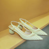 KYLETHOMASW  -  new spring summer women sandals natural leather plus size 22-25cm microfiber+sheepskin+pigskin pointed toe women shoes