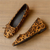 KYLETHOMASW  -  New Women Polka Dot Ballet Flats Bow Knot Square Toe Slip On Soft Satin Casual Daily Office Flat Shoes