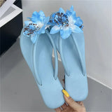KYLETHOMASW  -  New Summer Design Camouflage Flower Low Flat Heels Women Slippers Clip Toe Casual Outdoors Beach Flip Flops Shoes