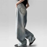 KYLETHOMASW  -  Wing Print Pattern Women's Denim Pants Vintage Style  Denim Pants High Elastic Spice Girls Trousers Casual Style Pants