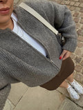 KYLETHOMASW  -  Casual Solid Knit Women Cardigan Elegant Long Sleeve Zippers O-neck Patchwork Female Sweater 2025 Autumn Fashion Lady Outwear