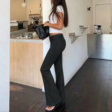 KYLETHOMASW  -  Retro Commuter Suit Flared Pants Two Button Design Low Waist Slim Fit Women's Pants Elegant Comfortable Pants Female Clothing