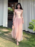 KYLETHOMASW  -  Holiday Style French Sexy Suspender Long Dress Women's High Sense Temperament Sweet High-waist Pendulum Party Maxi Dresses