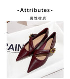 KYLETHOMASW  -  Autumn New Fashion French retro Elegant pointed toe Shallow mouth versatile one-character flat shoes low-heeled shoes