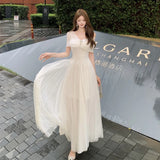 KYLETHOMASW  -  Spring Summer French Fashion Elegant Evening Gown Women's Backless Sexy Tulle Bandeau Party Dress Chic High-end Banquet Gown