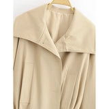 KYLETHOMASW  -  Fashionable And Versatile With Belt Khaki Trench Coat Women Long Sleeve Lapel Collar Autumn Winter Loose Windbreaker