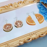 Kylethomasw Unique Epoxy Resin Fruit Earrings Summer Natural Orange Chip Earrings Cute Lemon Earrings Statement Jewelry Strawberry Earrings