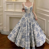 KYLETHOMASW  -  High Street Plant&Flowers Printing Bandage Patchwork V-Neck Pullover Camisole Women's Clothing Summer Ankle Skirts Dresses