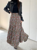 KYLETHOMASW  -   Winter Loose Maxi Skirts Women Chic Florals New Daily High Waist Streetwear Chic  Casual Printed Gentle Sweet