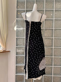 Kylethomasw Elegant Women Lace Up Spaghetti Strap Dress All-Match Fashion Off Shoulder One-Piece Frocks Streetwear Clubwear Japanese Fashion