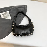 KYLETHOMASW  -  Punk Style Rivets Design Small PU Leather Shoulder Bags for Women Y2K Fashion Luxury Underarm Bag Female Handbags