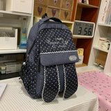 KYLETHOMASW  -  Stripe Polka Dot Mochila Rabbit Ears Bag Student Mochilas Mujer Fashion Backpacks High Capaci Backpack Commuter Bolsas Feminina