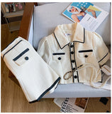 KYLETHOMASW  -  Casual Set Women's Summer Short-sleeved Jacket High Waist Wide Leg Shorts Two-piece Set Fashion Female Clothes