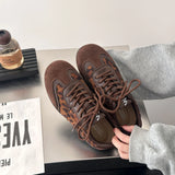 KYLETHOMASW  -  Leopard Print Women's Autumn Sneakers Fashion Splicing Flat Heel Vulcanized Shoes Female Lace-Up Non-Slip Leather Casual Shoes