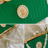 Kylethomasw Elegant Bags for Women Wedding Evening Bag with Pearls Banquet Fashion Handbags for Women Luxury Designer Lady Crossbody Bags