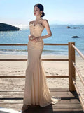 KYLETHOMASW  -  French Summer Beige Sexy Club Spaghetti Strap Long Dress Women V Neck Backless Wrap Hip Pleated Fishtail Evening Dress 2025 Chic